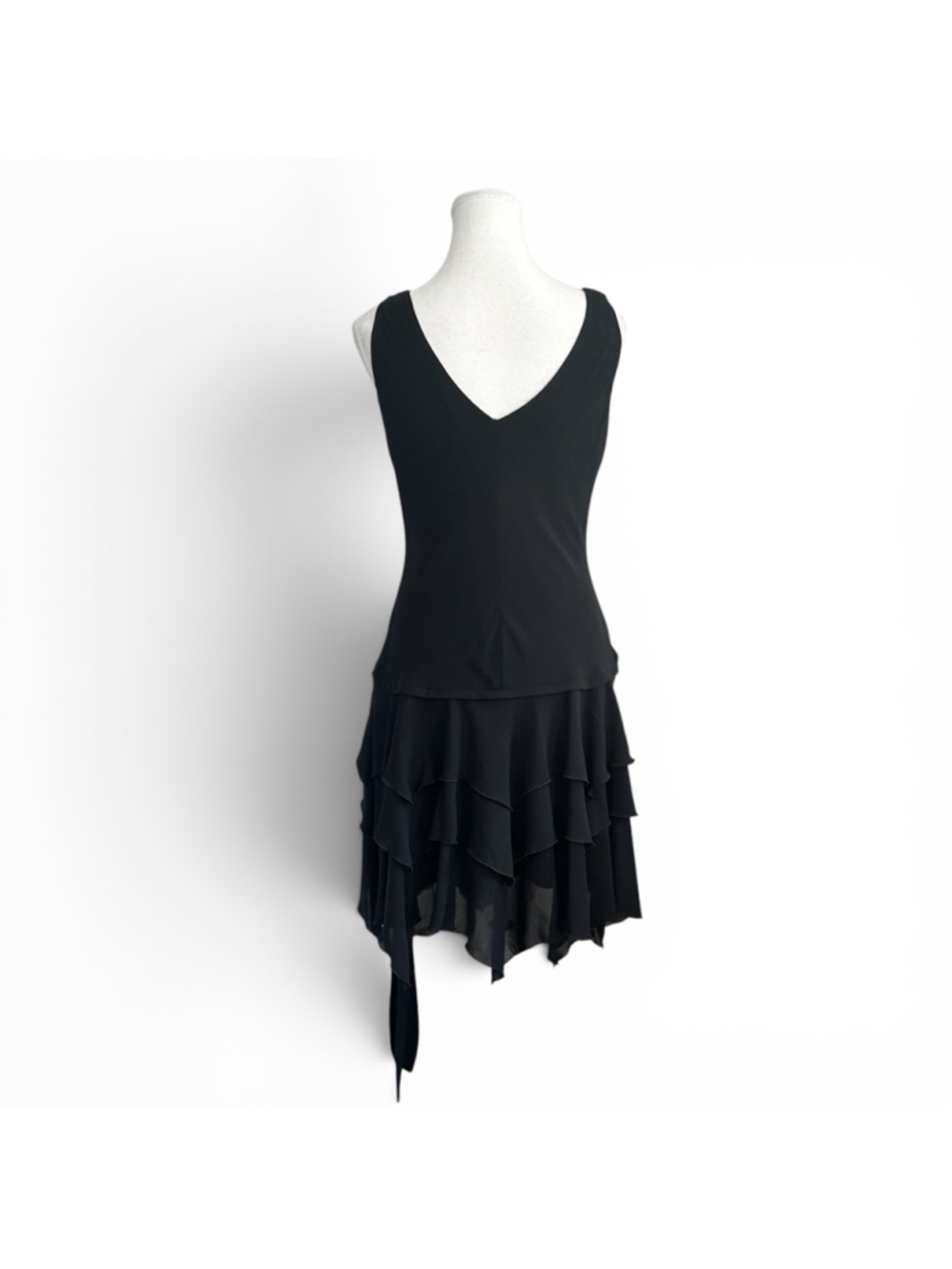 Y2K Deadstock Black Handkerchief Hem Dress Fairycore Whimsigoth